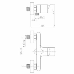 Tap mixer for shower Rousseau Northern Metal Brass