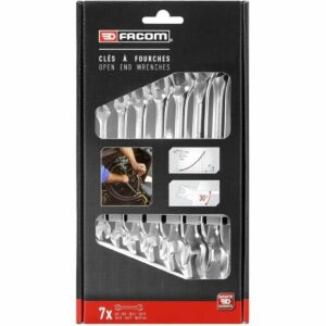 Double Open-end Wrench Set Facom 44.J7PB 6-19 mm 7 Pieces