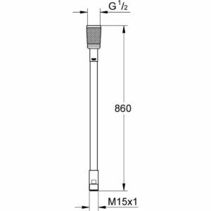 Shower Hose Grohe M15x1/2 46104-000 Metal 86 cm