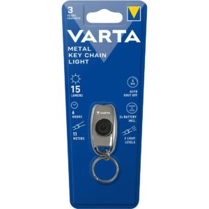 LED Torch Keyring Varta Metal Key Chain Light 15 lm