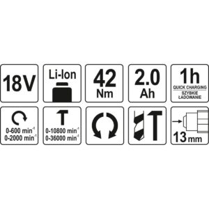 Drill drivers Yato YT-82796 42 Nm