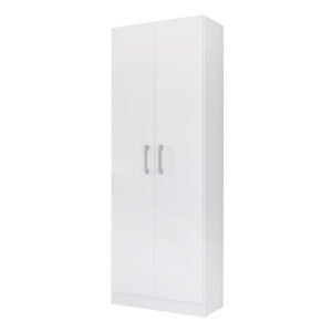 Broom cupboard Alexandra House Living White Wood MDP 61 x 170 x 31 cm 2 doors