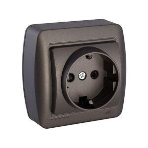 Plug socket Solera Mural 2p+t Graphite 16 A 250 V