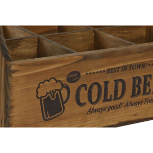 Box Home ESPRIT Cold Beer Brown Metal Fir wood 6 bottles 27 x 19 x 26 cm