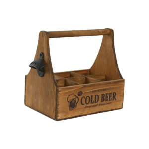 Box Home ESPRIT Cold Beer Brown Metal Fir wood 6 bottles 27 x 19 x 26 cm