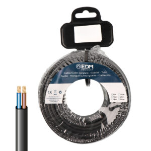 Flat parallel cable EDM 28513 Black 20 m