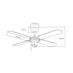 Ceiling Fan EDM 33802 Báltico White 50 W ø 102 cm