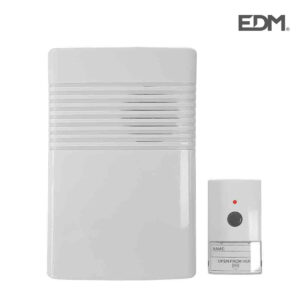 Wireless Doorbell with Push Button Bell EDM 80 dB 14,8 x 9,7 x 4 cm (12 V)