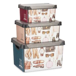 Set of Stackable Organising Boxes Vintage (Refurbished B)