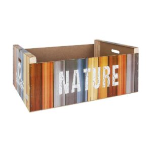 Storage Box Confortime Nature Wood Multicolour 58 x 39 x 21 cm (3 Units)