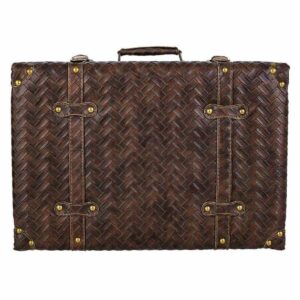 Decorative suitcase Alexandra House Living Brown Polyskin MDF Wood Vintage 16 x 30 x 44 cm