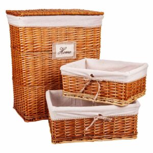 Set of Baskets Alexandra House Living Natural wicker Willow wood 3 Pieces