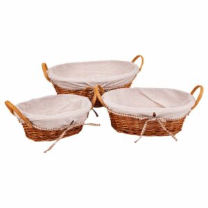 Set of Baskets Alexandra House Living Natural wicker Willow wood 38 x 29 x 14 cm 34 x 16 x 44 cm 31,5 x 23,5 x 12 cm 3 Pieces