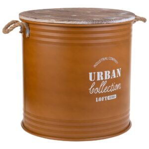 Laundry basket Alexandra House Living Urban Orange Hemp Metal Fir wood