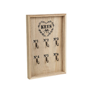 Key rack Romimex Natural MDF Wood 20 x 30 x 3 cm