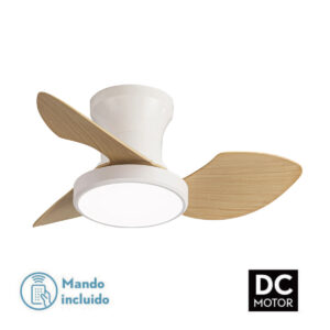 Ceiling Fan with Light Romimex White Natural