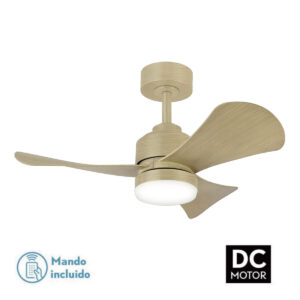 Ceiling Fan with Light Romimex White Natural