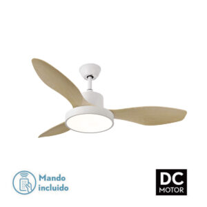 Ceiling Fan with Light Romimex White Natural