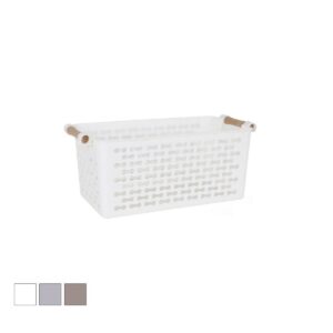 Multi-purpose basket Confortime Plastic With handles Wood 26 x 14,5 x 12 cm (24 Units)