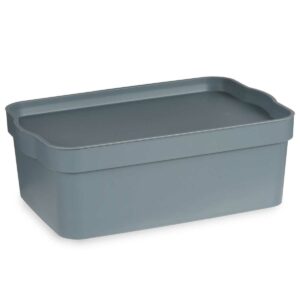 Storage Box with Lid Grey Plastic 6 L (21,5 x 11 x 32 cm) (12 Units)