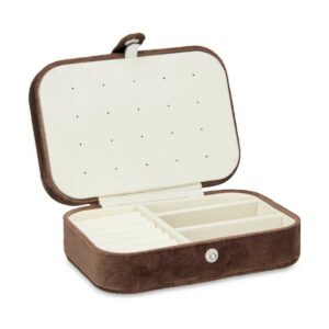 Jewelry box Brown Velvet (16,2 x 6 x 11,5 cm) (12 Units)