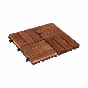 Interlocking Floor Tile Brown Polyethylene Acacia 30 x 2,8 x 30 cm (6 Units)