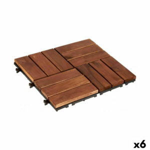 Interlocking Floor Tile Brown Polyethylene Acacia 30 x 2,8 x 30 cm (6 Units)