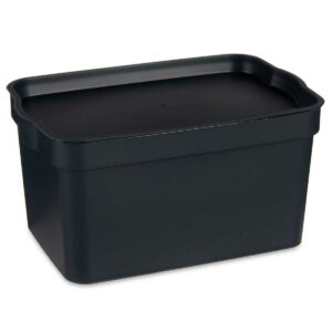 Storage Box with Lid Anthracite Plastic 2,3 L 13,5 x 11 x 20 cm (24 Units)