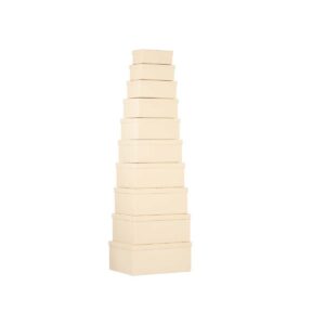 Set of Stackable Organising Boxes Natural Cardboard (2 Units)