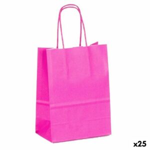 Bags Fama Paper Magenta With handles 15 x 8 x 21 cm 25 Units