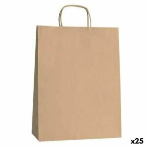 Paper Bag Fama Brown With handles 125 g/m² 26 x 10 x 35 cm (25 Units)