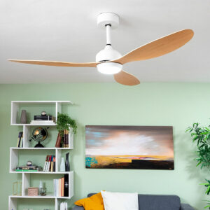 LED Ceiling Fan with 3 ABS Blades Wuled InnovaGoods Wood 36 W 52″ Ø132 cm